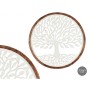 Decoración de Pared Blanco Marrón Madera de mango Árbol de la vida 65 x 65 x 3 cm de Gift Decor, Frontones decorativos - Ref:...