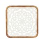 Decoração de Parede Branco Castanho Madeira de mangueira Mandala 90 x 90 x 3 cm de Gift Decor, Frontões decorativos - Ref: S3...