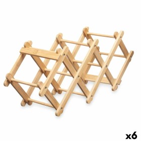 Folding Bottle Rack Natural Bamboo 54 x 15 x 21,5 cm (6 Units) by Kinvara, Shelves and supports - Ref: S3632061, Price: 33,94...