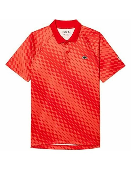 Polo de Manga Corta Hombre Lacoste Sport x Novak Djokovic Regular Fit Piqué Rojo | Tienda24 Tienda24.eu