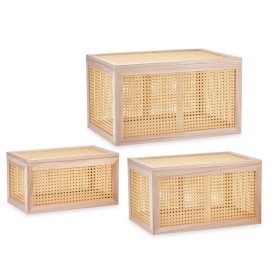 Lot de paniers Bois de paulownia 3 Pièces de Gift Decor, Boîtes et coffres de rangement - Réf : S3632319, Prix : 86,62 €, Rem...