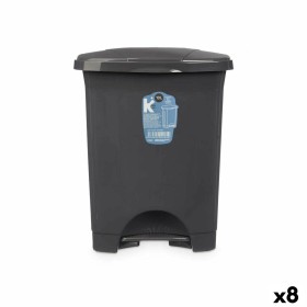 Pedal bin Anthracite Plastic 10 L (8 Units) by BigBuy Home, Wastebaskets - Ref: S3632347, Price: 44,36 €, Discount: %