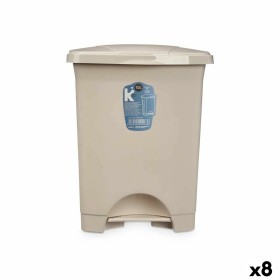 Pedal bin Beige Plastic 10 L (8 Units) by BigBuy Home, Wastebaskets - Ref: S3632349, Price: 41,42 €, Discount: %