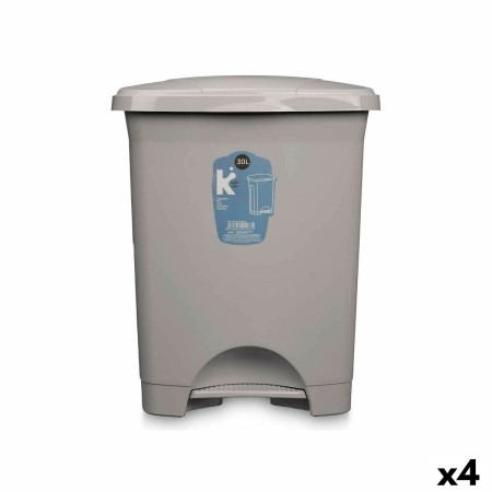 Poubelle à pédale Gris Plastique 30 L (4 Unités) | Tienda24 - Global Online Shop Tienda24.eu