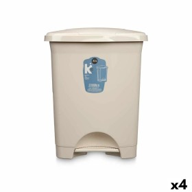 Pedal bin Beige Plastic 30 L (4 Units) by BigBuy Home, Wastebaskets - Ref: S3632357, Price: 46,28 €, Discount: %