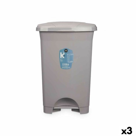 Papeleira com Pedal Cinzento Plástico 50 L (3 Unidades) de BigBuy Home, Papeleiras - Ref: S3632361, Preço: 42,98 €, Desconto: %