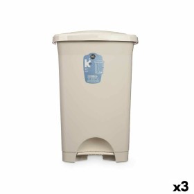 Pedal bin Beige Plastic 50 L (3 Units) by BigBuy Home, Wastebaskets - Ref: S3632365, Price: 46,04 €, Discount: %