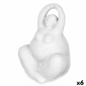 Figura Decorativa Blanco Dolomita 14 x 18 x 11 cm (6 Unidades) Mujer Yoga de Gift Decor, Coleccionables - Ref: S3632393, Prec...