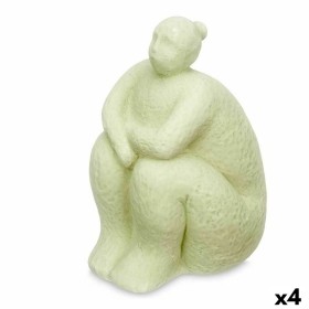 Figura Decorativa Verde Dolomita 18 x 30 x 19 cm (4 Unidades) Mujer Sentado de Gift Decor, Coleccionables - Ref: S3632409, Pr...