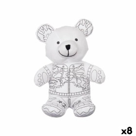 Colouring Plush White Black Cloth 17 x 21 x 12 cm Bear (8 Units) by Pincello, Painting - Ref: S3632471, Price: 41,42 €, Disco...