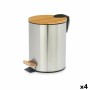 Papeleira com Pedal Castanho Prateado Bambu Aço inoxidável 5 L (4 Unidades) | Tienda24 - Global Online Shop Tienda24.eu