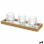 Plateau à bougies Doré verre polypropylène 36 x 9,5 x 12 cm (4 Unités) de Gift Decor, Bougeoirs et chandeliers - Réf : S36325...