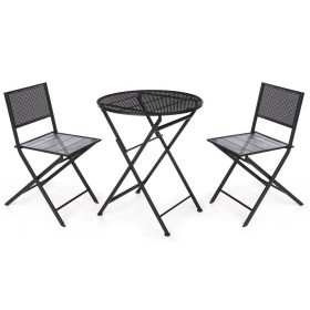 Conjunto de Mesa con 2 Sillas Negro de Ibergarden, Conjuntos de muebles de jardín - Ref: S3632713, Precio: 86,15 €, Descuento: %