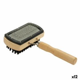 Dog Brush Brown Grey 10 x 17 x 5 cm Double (12 Units) by Mascow, Brushes - Ref: S3632861, Price: 19,88 €, Discount: %