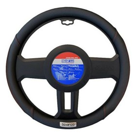 Steering Wheel Cover Sparco SPC1113BK Black Red (Ø 36 - 38 cm) by Sparco, Steering wheels and shafts - Ref: S3701041, Price: ...