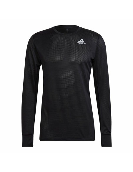 Camiseta de Manga Larga Hombre Adidas Own The Run Negro | Tienda24 Tienda24.eu