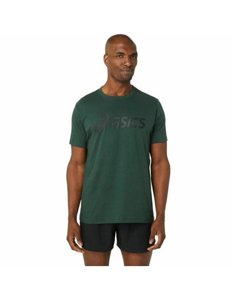 Camisola de Manga Curta Homem Asics Big Logo Verde-escuro | Tienda24 Tienda24.eu