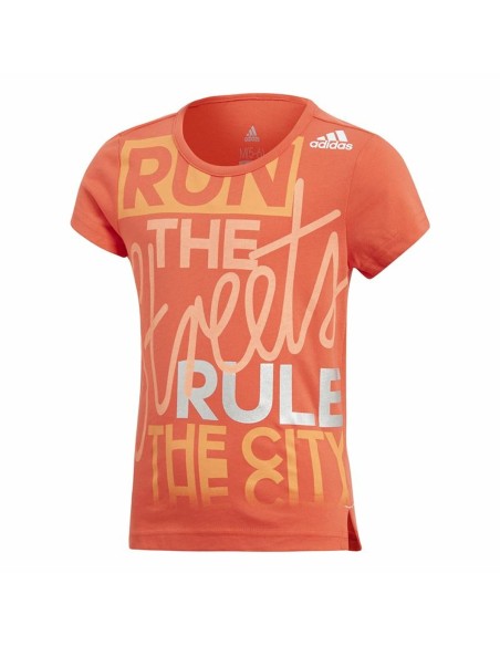 Kurzarm-T-Shirt für Kinder Adidas Graphic Tee Orange | Tienda24 Tienda24.eu