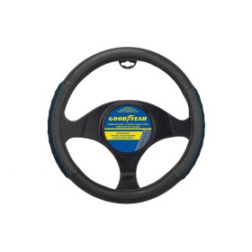 Steering Wheel Cover GOD7007 Ø 37-38 cm Black/Blue by BigBuy Car, Steering wheels and shafts - Ref: S37113315, Price: 14,56 €...