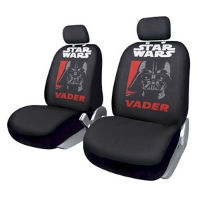 Fundas para Asientos de Coche Star Wars Darth Vader Universal Delantero Negro 2 Unidades de Star Wars, Juegos de cubreasiento...