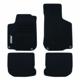 Set de Alfombrillas para Coche FORMULA 1 CM580 Negro/Blanco 4 uds | Tienda24 - Global Online Shop Tienda24.eu