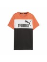 Camiseta de Manga Corta Infantil Puma Ess Block Negro Naranja | Tienda24 Tienda24.eu