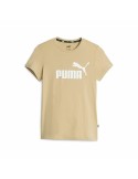 Camisola de Manga Curta Mulher Puma Ess Logo Bege | Tienda24 Tienda24.eu