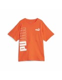 Kurzarm-T-Shirt für Kinder Puma Power Colorblock Dunkelorange | Tienda24 Tienda24.eu