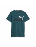 T shirt à manches courtes Enfant Puma Ess+ 2 Col Logo Vert foncé | Tienda24 Tienda24.eu