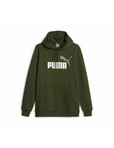 Felpa con Cappuccio Uomo Puma Ess+ 2 Col Big Logo Verde scuro da Puma, Uomo - Ref: S64121689, Precio: 52,50 €, Descuento: %