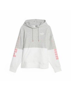 Felpa con Cappuccio Donna Puma Power Colorblock Bianco Grigio da Puma, Donna - Ref: S64121709, Precio: 53,32 €, Descuento: %