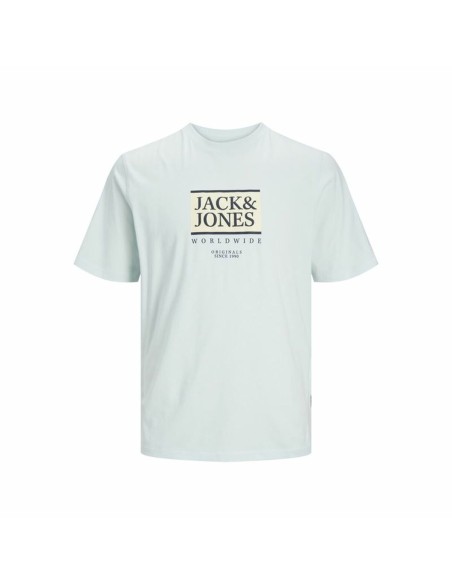 Camiseta de Manga Corta Hombre Jack & Jones Lafayette Box Azul claro | Tienda24 Tienda24.eu