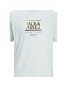 Camiseta de Manga Corta Hombre Jack & Jones Lafayette Box Azul claro | Tienda24 Tienda24.eu