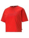 Damen Kurzarm-T-Shirt Puma Essentials Logo Rot | Tienda24 Tienda24.eu