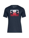 Herren Kurzarm-T-Shirt Under Armour Boxed Dunkelblau | Tienda24 Tienda24.eu