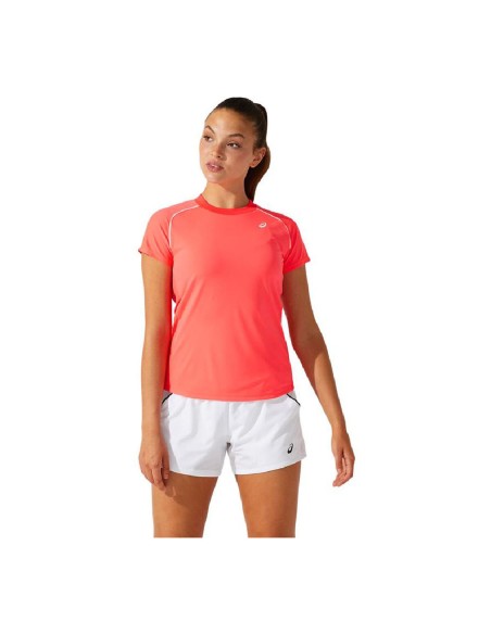 Women’s Short Sleeve T-Shirt Asics Court Piping Orange Coral | Tienda24 Tienda24.eu