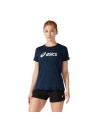 Camiseta de Manga Corta Mujer Asics Core Azul marino | Tienda24 Tienda24.eu