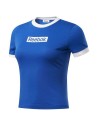 Damen Kurzarm-T-Shirt Reebok Essentials Linear Logo Blau | Tienda24 Tienda24.eu