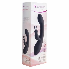 Rabbit Vibrator S Pleasures Schwarz Rosa (18,7 x 3,5 cm) von S Pleasures, Vibratoren mit Klitorisstimulation - Ref: S4004247,...