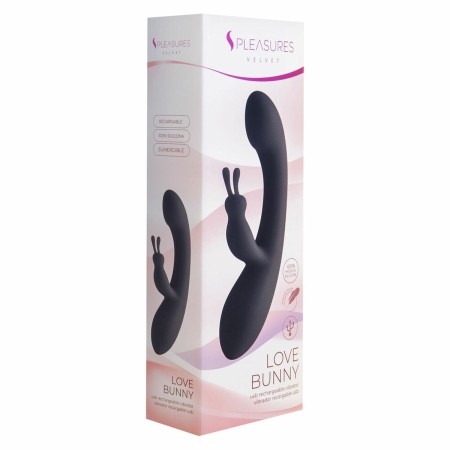 Vibrador conejito S Pleasures Negro Rosa (18,7 x 3,5 cm) de S Pleasures, Vibradores dobles - Ref: S4004247, Precio: 52,14 €, ...