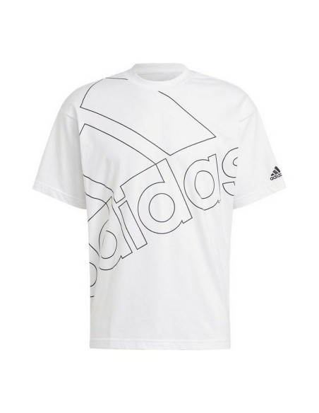 Camisola de Manga Curta Homem Adidas Giant Logo Branco | Tienda24 Tienda24.eu