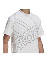 Camisola de Manga Curta Homem Adidas Giant Logo Branco | Tienda24 Tienda24.eu