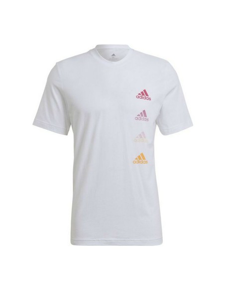 T-shirt à manches courtes homme Adidas Essentials Gradient Blanc | Tienda24 Tienda24.eu