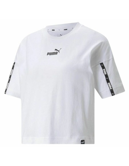 Women’s Short Sleeve T-Shirt Puma Power Tape Cropped White | Tienda24 Tienda24.eu