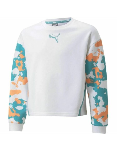 Sweat-shirt sans capuche fille Puma Alpha Crew G Blanc | Tienda24 Tienda24.eu