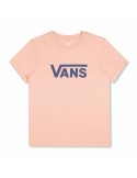 Women’s Short Sleeve T-Shirt Vans Drop V SS Crew-B W Peach Salmon | Tienda24 Tienda24.eu