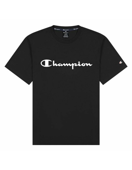 T shirt à manches courtes Champion Crewneck Script Logo M Noir | Tienda24 Tienda24.eu