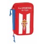 Plumier double Real Sporting de Gijón Blanc Rouge 12.5 x 19.5 x 4 cm (28 Pièces) de Real Sporting de Gijón, Trousses - Réf : ...