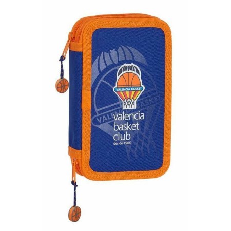 Double Pencil Case Valencia Basket M854 Blue Orange 12.5 x 19.5 x 4 cm (28 Pieces) by Valencia Basket, Pencil cases - Ref: S4...