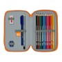 Double Pencil Case Valencia Basket M854 Blue Orange 12.5 x 19.5 x 4 cm (28 Pieces) by Valencia Basket, Pencil cases - Ref: S4...